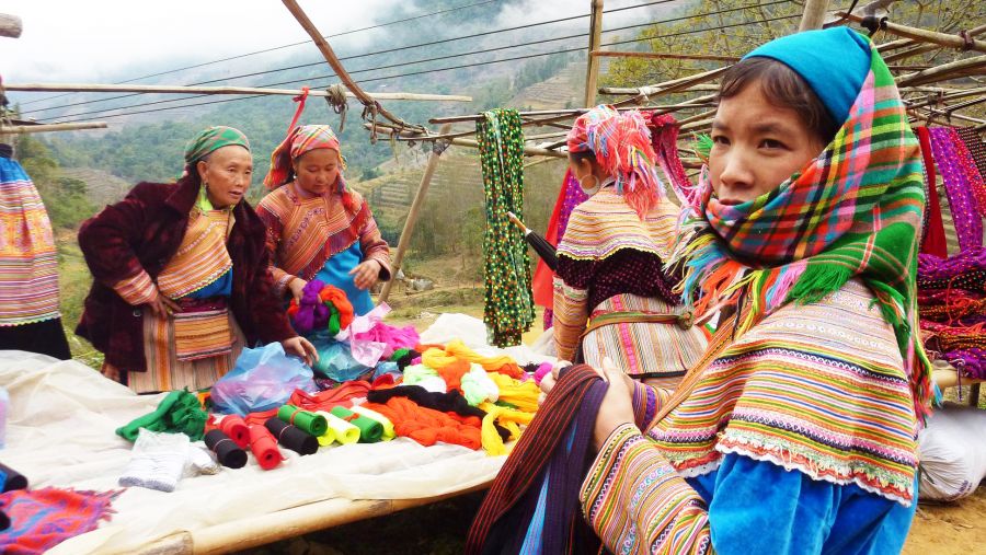 Ethnic market in the North-east of Vietnam